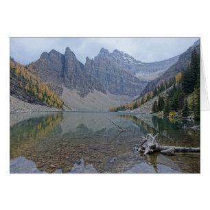 Réflexion des montagnes Carte photo blanc du lac B