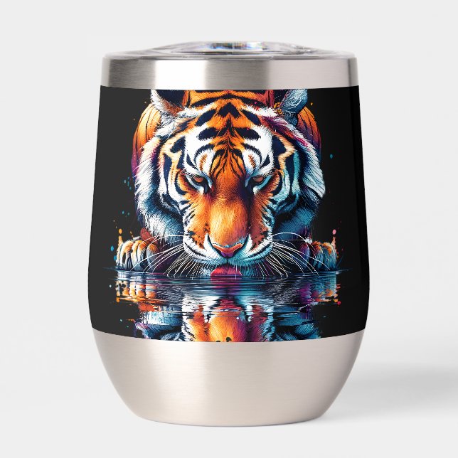 Réflexion du tigre buvant de l'eau  (Avant)