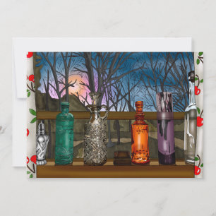 Réflexion Vases en verre coloré dans la fenêtre