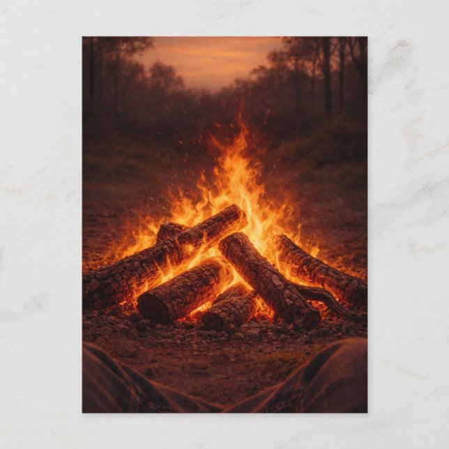 Réflexions autour du feu de camp | Carte postale a (Devant)