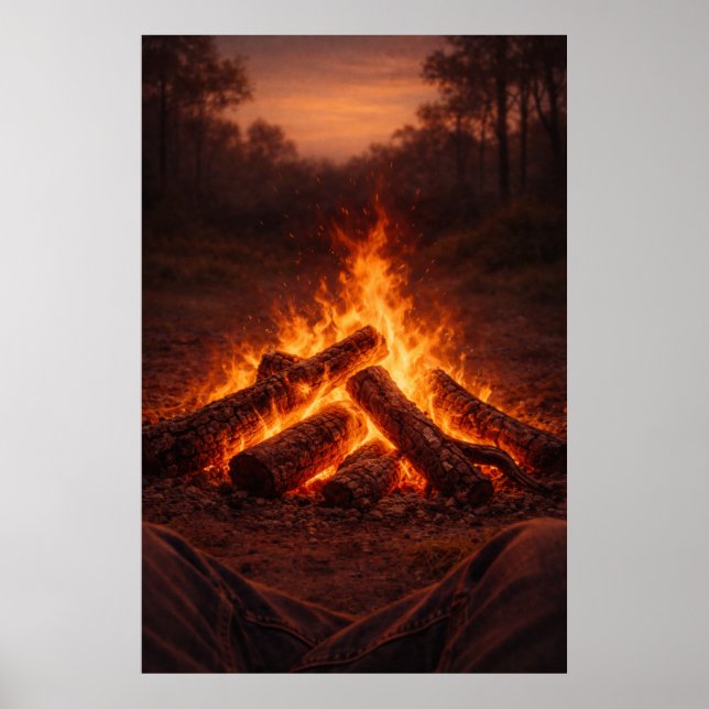 Réflexions autour du feu de camp | Décoration mura (Devant)