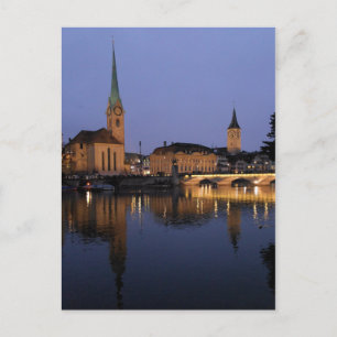 Réflexions en Zurich, Suisse Carte postale