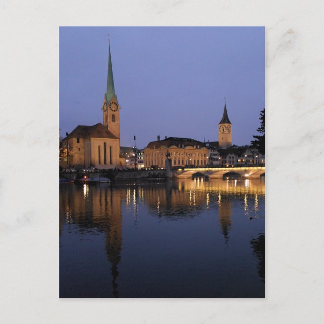 Réflexions en Zurich, Suisse Carte postale (Devant)