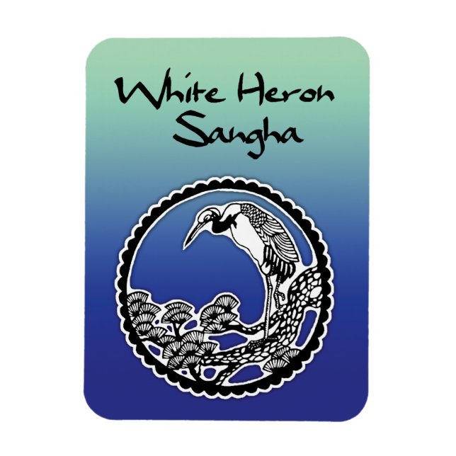 Réfrigérateur Héron Blanc Sangha Magnet 3x4" (Vertical)