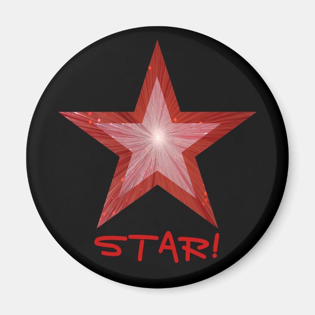 réfrigérateur Red Star 'STAR' aimant rond noir (Devant)