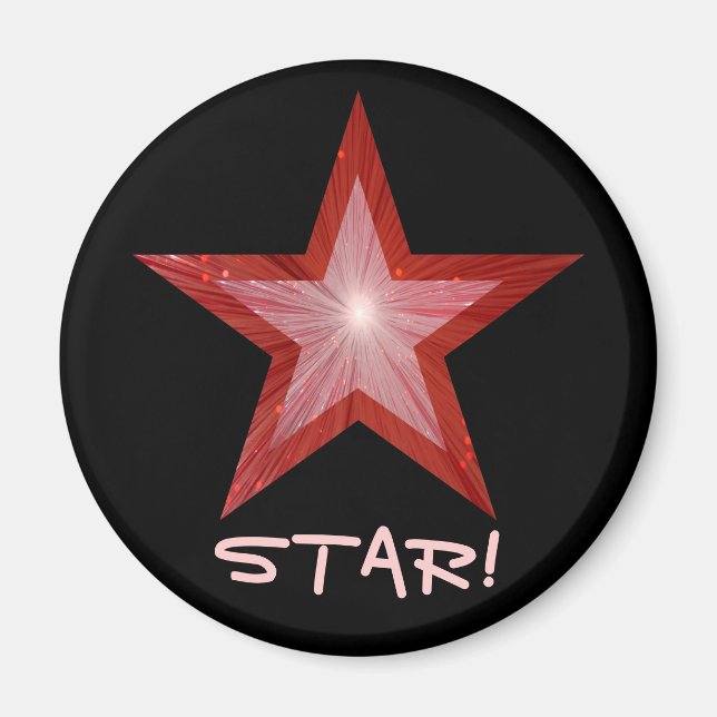 réfrigérateur Red Star 'STAR' aimant rond noir (Devant)