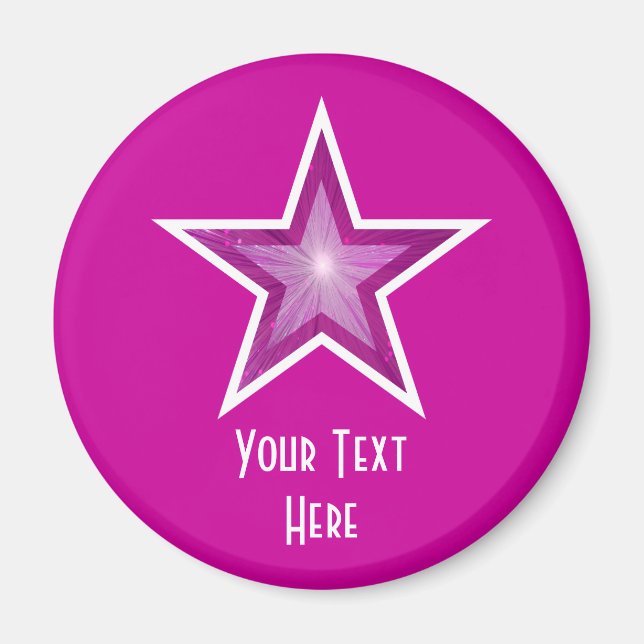 Réfrigérateur rose Star 'Your Text' aimant rose (Devant)