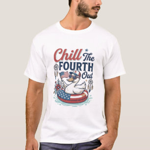 Refroidir le quatrième T-shirt vectoriel de canard