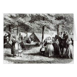 Réfugiés du sud campant dans les bois