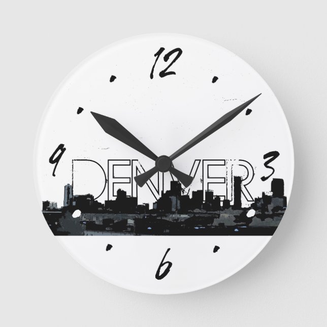 Refuser noir blanc skyline horloge murale décorati (Recto)