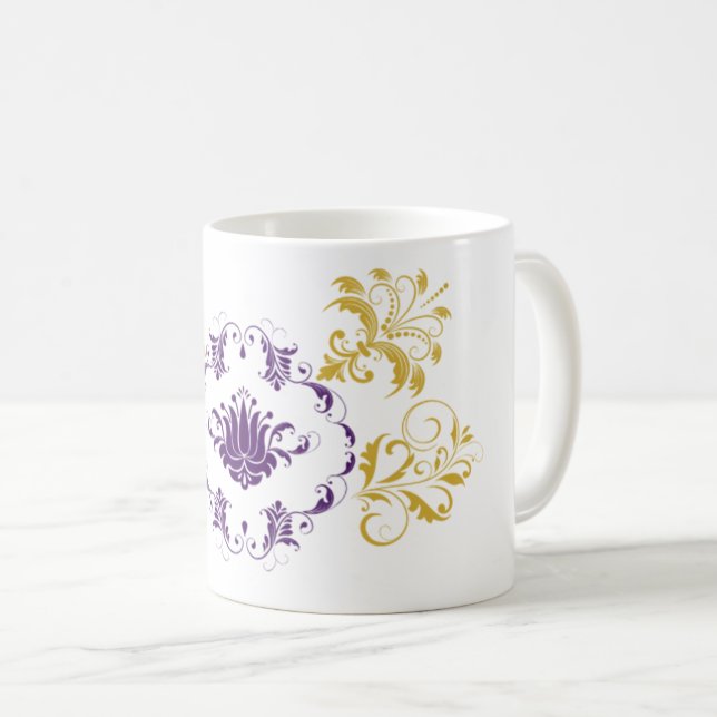 Regal Arabesque - Conception de Mug avec Or & Viol (Devant droit)
