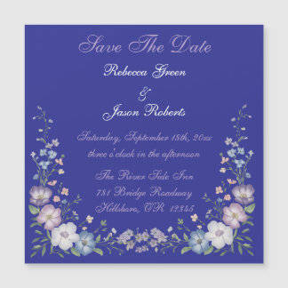 Regal bleu Vintage Élégance Jardin Fleuris