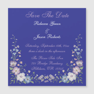 Regal bleu Vintage Élégance Jardin Fleuris