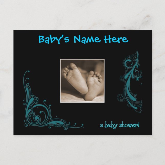 Regal Blue Baby Boy Shower Invitation (Devant)