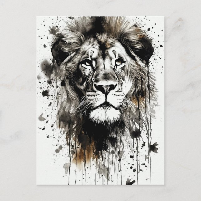 Regal Lion ink Art Carte postale - Faune (Devant)