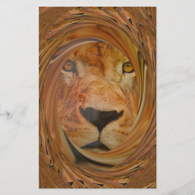 Regal Lion's Face Whirl Artwork Art motif (Devant)