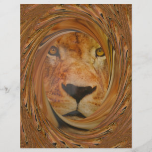 Regal Lion's Face Whirl Artwork Art motif