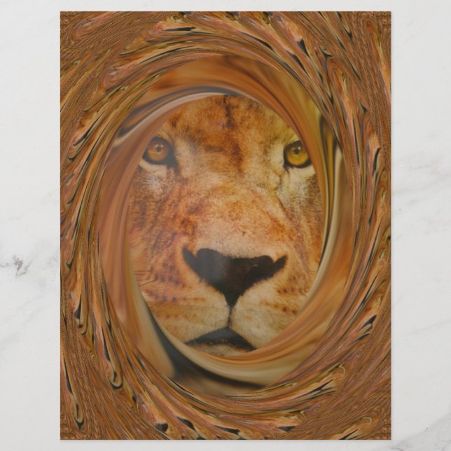 Regal Lion's Face Whirl Artwork Art motif (Devant)
