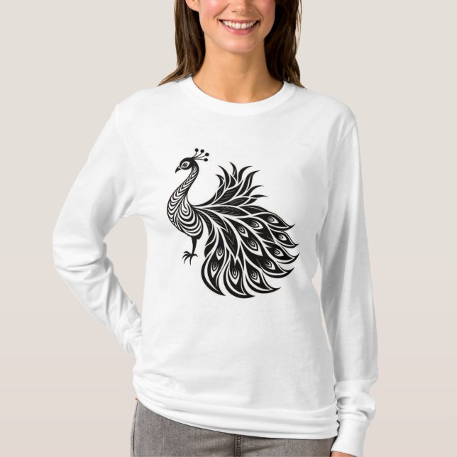 Regal Peacock Elegance T-shirt Design (Devant)