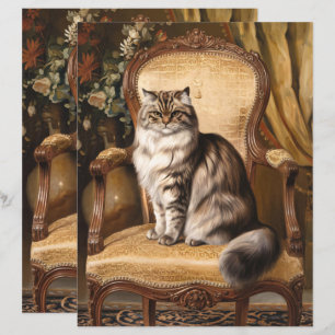 Regal Perse Chat Vintage Art papier