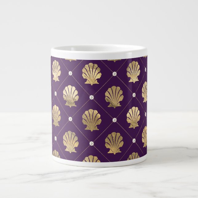 Regal Purple et Gold Shell Jumbo Mug (Devant)