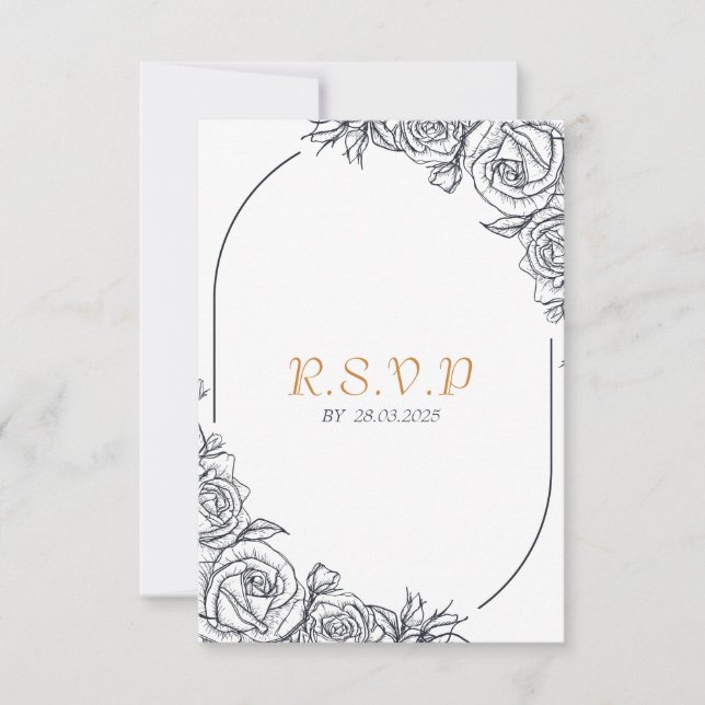 Regal Regency Wedding Carte RSVP (Devant)