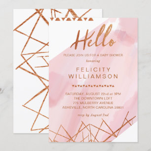 Regal Rose, or Baby shower d'aquarelle Invitation