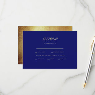 Regal Royal Blue & Gold Mariage ethnique RSVP