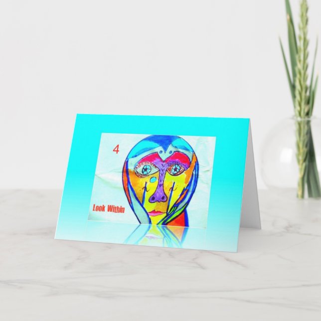 Regard de la carte de voeux 4 en dedans (Devant)