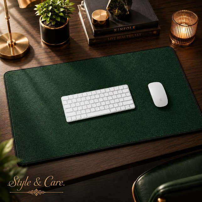 Regard Émeraude Luxueux Velours Style Élégant (Luxury Emerald Green Velvet Look Stylish Desk Mat)