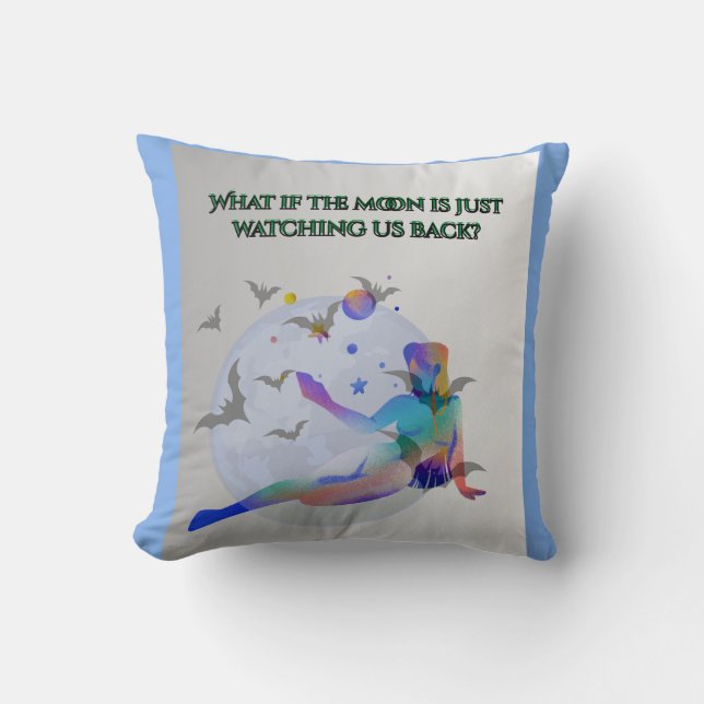 Regard Mystique de la Lune – Dessin de Coussin Cél (Recto)