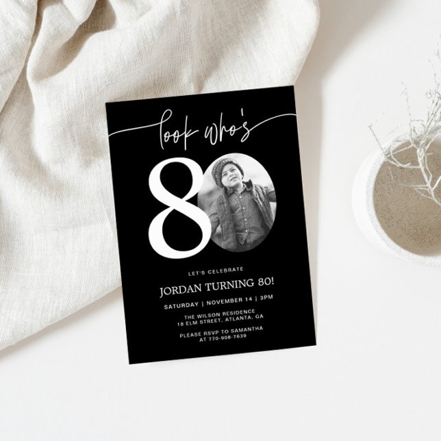 Regarde qui a 80 ans | Invitation d'anniversaire 8 (Créateur téléchargé)