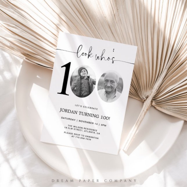 Regardez qui a 100 ans | Invitation d'anniversaire (Créateur téléchargé)