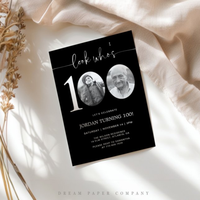 Regardez qui a 100 ans | Invitation d'anniversaire (Créateur téléchargé)