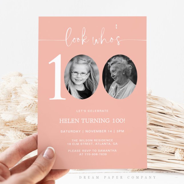 Regardez qui a 100 ans | Invitation d'anniversaire (Créateur téléchargé)