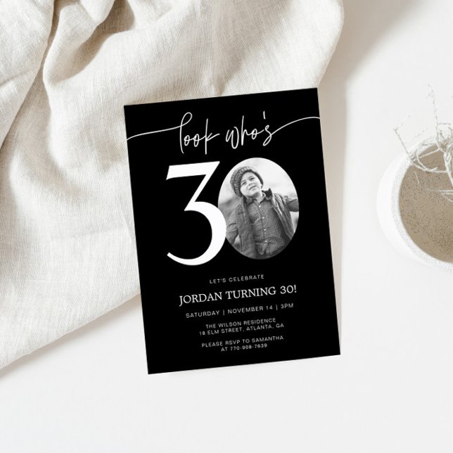 Regardez qui a 30 ans | Invitation photo pour les  (Créateur téléchargé)