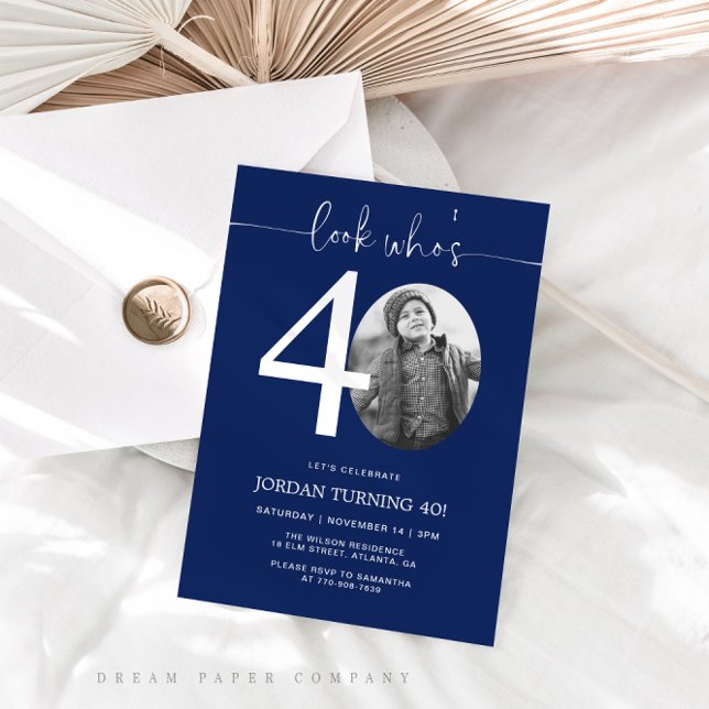 Regardez qui a 40 ans | Invitation 40e anniversair (Créateur téléchargé)