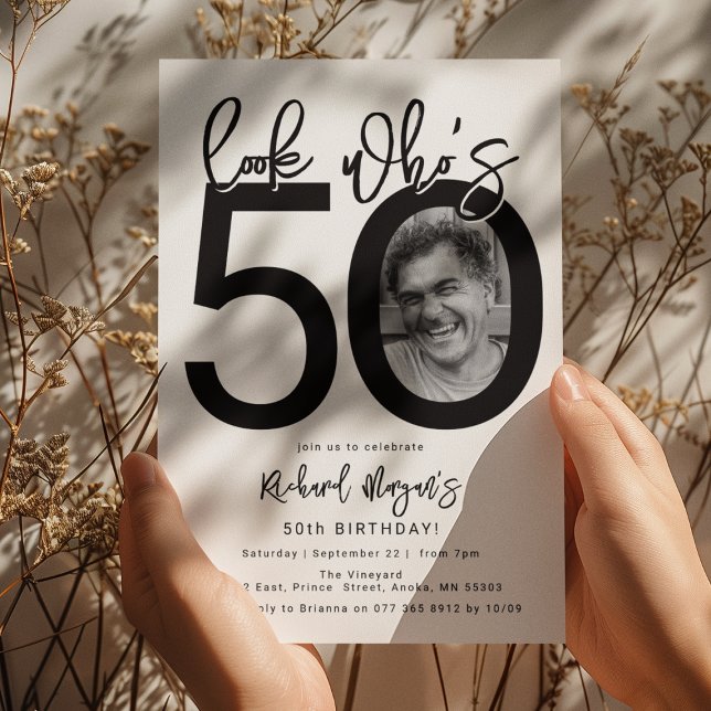 Regardez qui a 50 ans | Carte d'invitation pour 50 (Créateur téléchargé)
