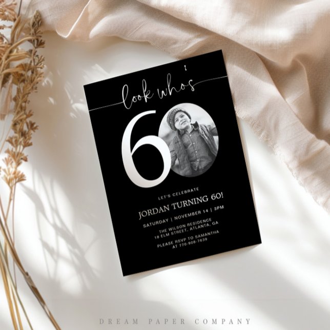 Regardez qui a 60 ans | Invitation d'anniversaire  (Créateur téléchargé)