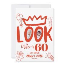 Regardez qui a 60 ans Invitation ! Moderne Photo 6