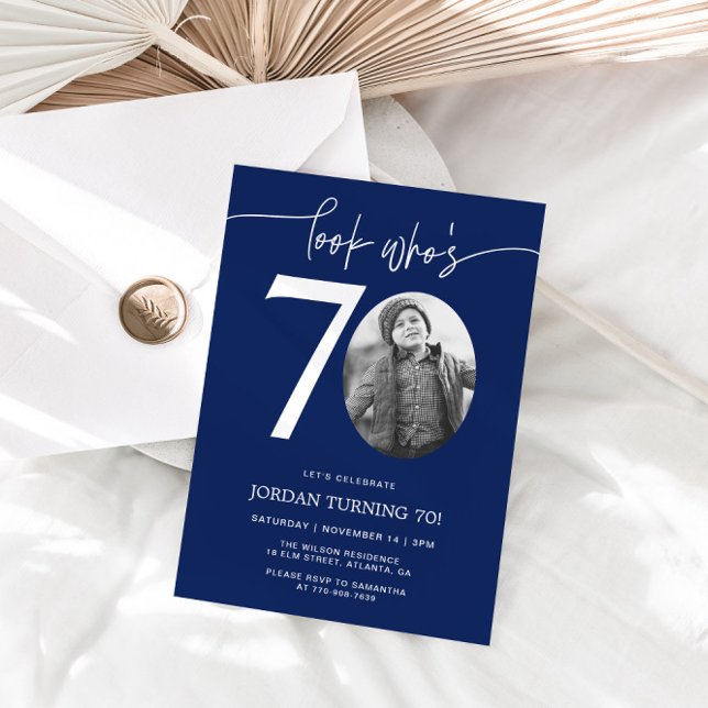 Regardez qui a 70 ans | Invitation 70e anniversair (Créateur téléchargé)