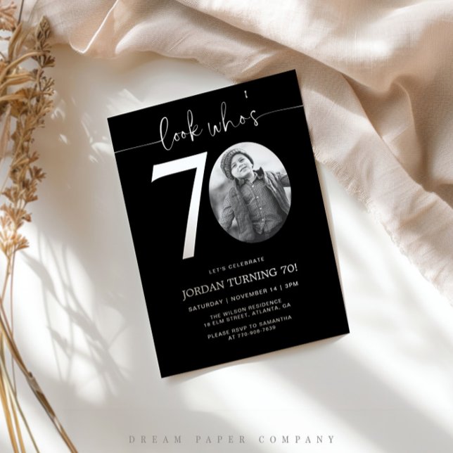 Regardez qui a 70 ans | Invitation d'anniversaire  (Créateur téléchargé)