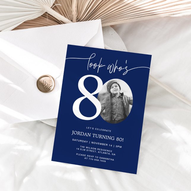 Regardez qui a 80 ans | Invitation 80e anniversair (Créateur téléchargé)