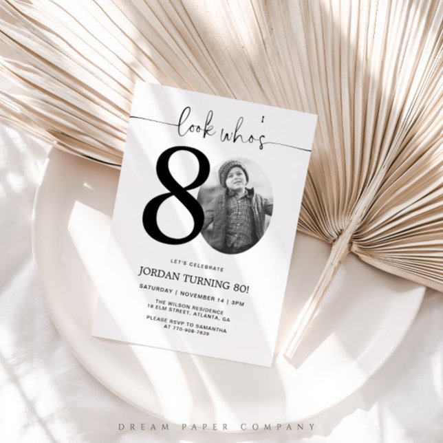 Regardez qui a 80 ans | Invitation photo pour 80e  (Créateur téléchargé)