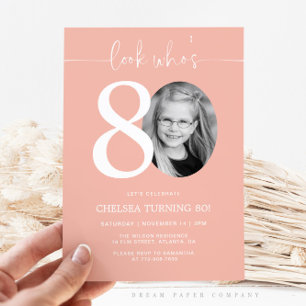 Regardez qui a 80 ans Invitation rose pour 80e a