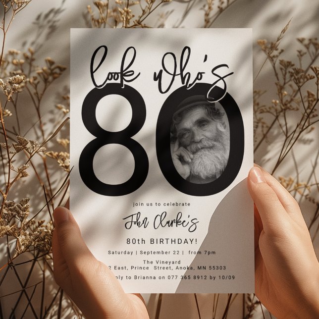 Regardez qui a 80 ans | Photo Invitation d'anniver (Créateur téléchargé)