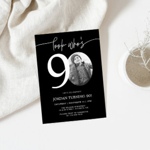 Regardez qui a 90 ans   Invitation d'anniversaire 
