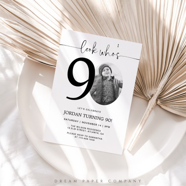 Regardez qui a 90 ans | Invitation pour 90e annive (Créateur téléchargé)