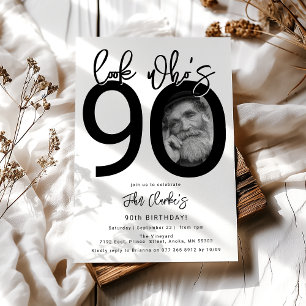 Regardez qui a 90 ans Invitation pour les 90 ans