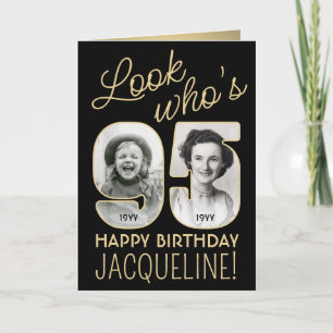 Regardez qui a 95 ans Carte d'anniversaire noire e